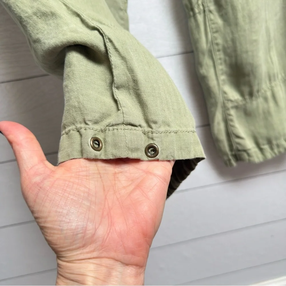 Banana Republic | Olive Green Wide Leg Linen Pants | Size 10